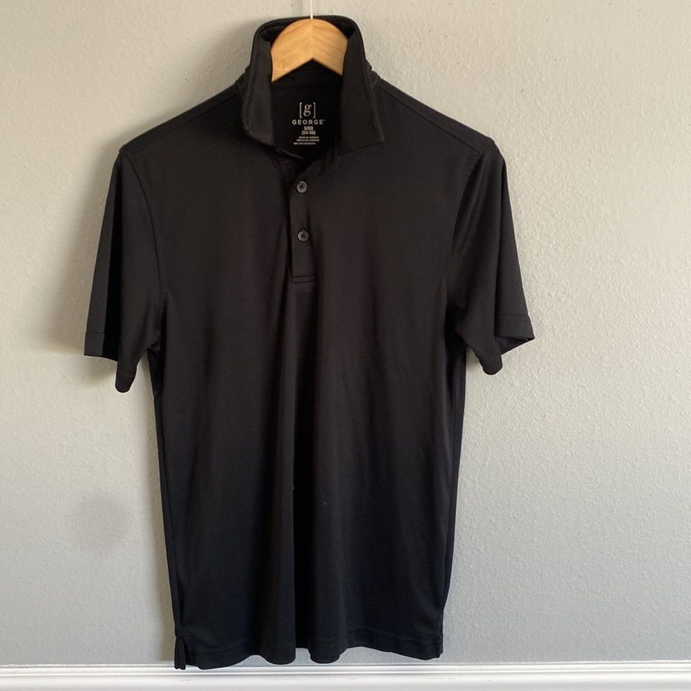 George Black Collar Performance Polo